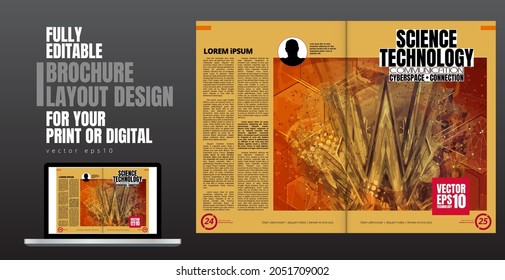 Diseño con concepto de tecnología abstracta preparado para folletos, informes anuales o revistas, vector