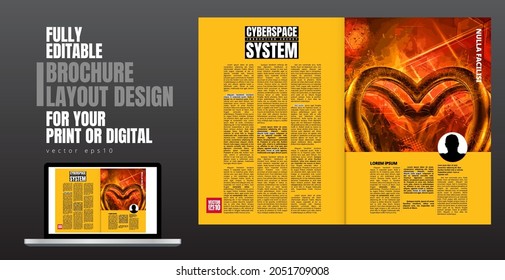 Diseño con concepto de tecnología abstracta preparado para folletos, informes anuales o revistas, vector