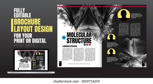 Layout with abstract technology concept ready for brochure, annual report or magazine, vector