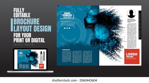 Layout with abstract technology concept ready for use, vector
