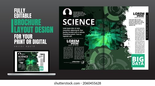 Layout with abstract technology concept ready for brochure, annual report or magazine, vector
