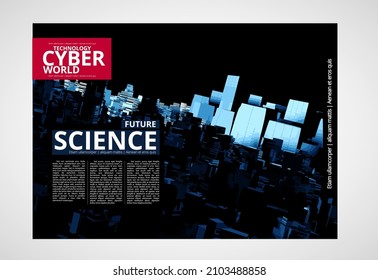 Layout with abstract technology concept ready for brochure, annual report or magazine, vector