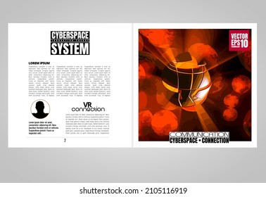 Layout with abstract technology concept ready for brochure, annual report or magazine, vector
