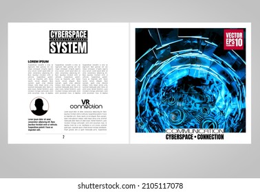 Layout with abstract technology concept ready for brochure, annual report or magazine, vector