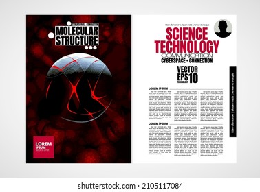 Layout with abstract technology concept ready for brochure, annual report or magazine, vector