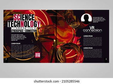 Layout with abstract technology concept ready for brochure, annual report or magazine, vector
