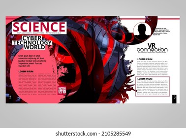 Diseño con concepto de tecnología abstracta preparado para folletos, informes anuales o revistas, vector