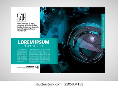 Layout with abstract technology concept ready for brochure, annual report or magazine, vector