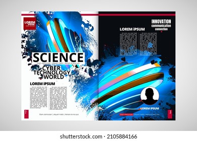 Layout with abstract technology concept ready for brochure, annual report or magazine, vector