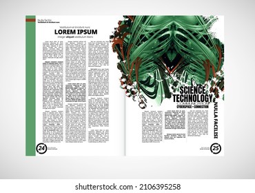 Layout with abstract technology concept ready for brochure, annual report or magazine, vector