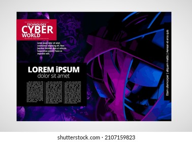 Layout with abstract technology concept ready for brochure, annual report or magazine, vector