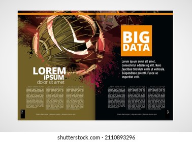 Layout with abstract technology concept ready for brochure, annual report or magazine, vector