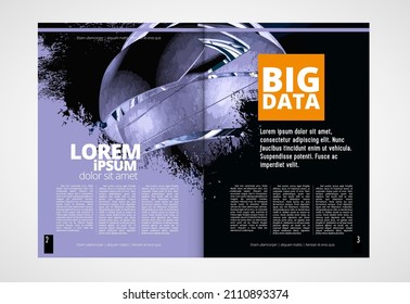 Layout with abstract technology concept ready for brochure, annual report or magazine, vector