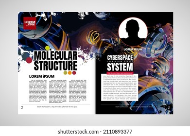 Layout with abstract technology concept ready for brochure, annual report or magazine, vector