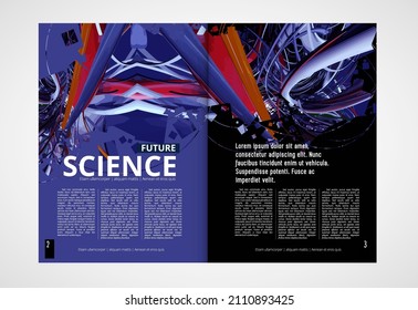 Layout with abstract technology concept ready for brochure, annual report or magazine, vector