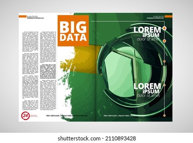 Layout with abstract technology concept ready for brochure, annual report or magazine, vector
