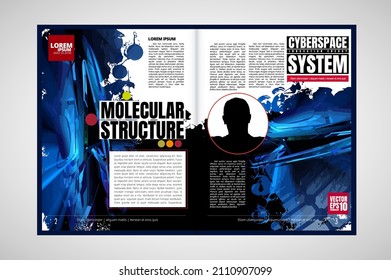 Layout with abstract technology concept ready for brochure, annual report or magazine, vector