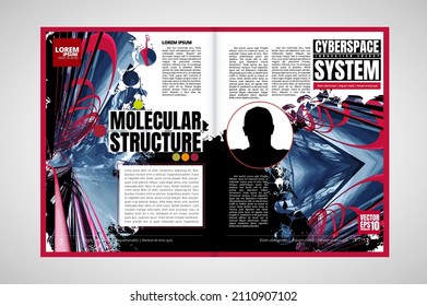 Layout with abstract technology concept ready for brochure, annual report or magazine, vector