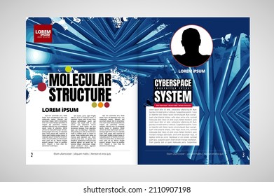 Layout with abstract technology concept ready for brochure, annual report or magazine, vector