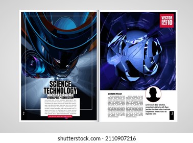 Diseño con concepto de tecnología abstracta preparado para folletos, informes anuales o revistas, vector