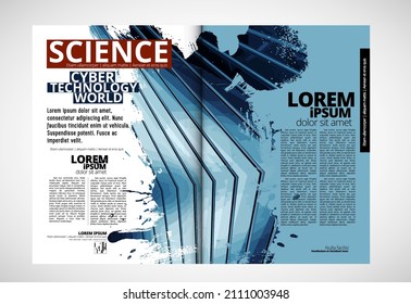 Layout with abstract technology concept ready for brochure, annual report or magazine, vector