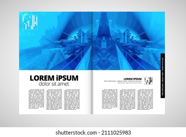 Layout with abstract technology concept ready for brochure, annual report or magazine, vector