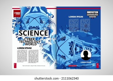 Layout with abstract technology concept ready for brochure, annual report or magazine, vector