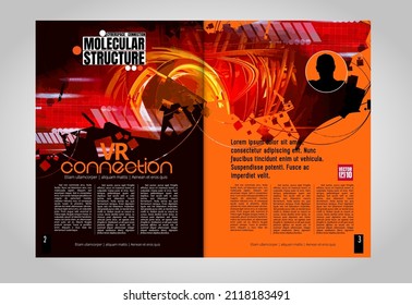 Layout with abstract technology concept ready for brochure, annual report or magazine, vector