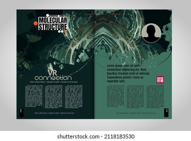 Layout with abstract technology concept ready for brochure, annual report or magazine, vector