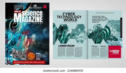 Diseño con concepto de tecnología abstracta preparado para folletos, informes anuales o revistas, vector