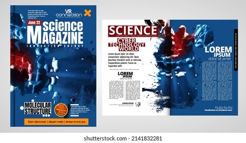 Layout with abstract technology concept ready for brochure, annual report or magazine, vector