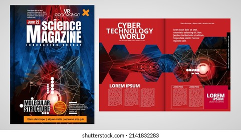 Layout with abstract technology concept ready for brochure, annual report or magazine, vector