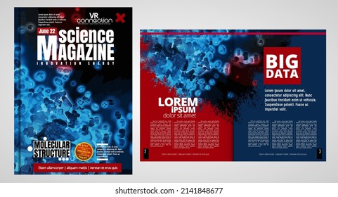 Layout with abstract technology concept ready for brochure, annual report or magazine, vector