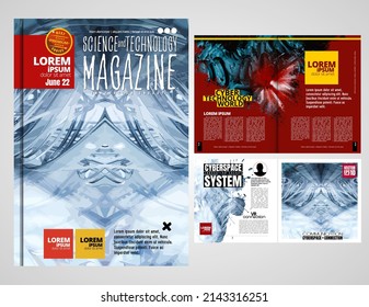 Layout with abstract technology concept ready for brochure, annual report or magazine, vector