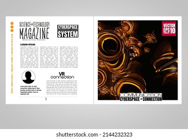 Layout with abstract technology concept ready for brochure, annual report or magazine, vector