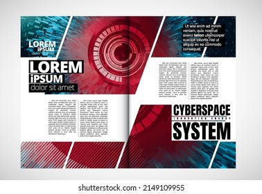 Layout with abstract technology concept ready for brochure, annual report or magazine, vector