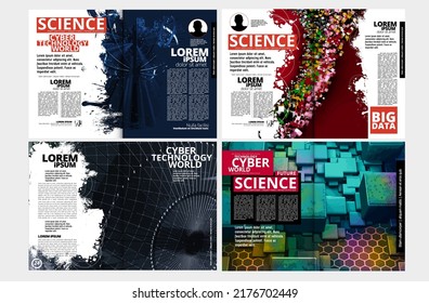 Layout with abstract technology concept ready for brochure, annual report or magazine, vector