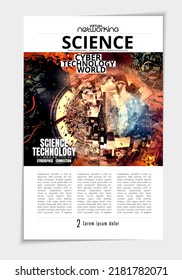 Layout with abstract technology concept ready for brochure, annual report or magazine, vector