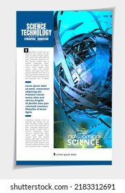 Layout with abstract technology concept ready for brochure, annual report or magazine, vector