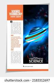 Layout with abstract technology concept ready for brochure, annual report or magazine, vector