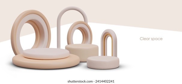 Layout for advertising display of goods. Template in futuristic style