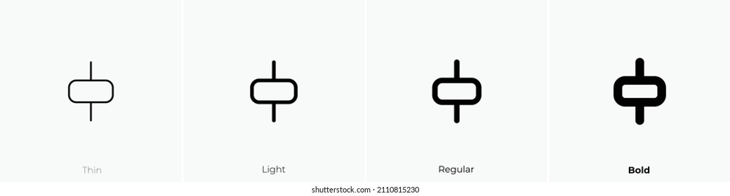 layout align center icon. Thin, Light Regular And Bold style design isolated on white background