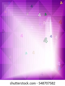 layout among emblematic Number 4, various vector around system