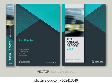 Layout annual report, flyer, presentation, brochure. Front page, book cover layout design. Design layout template in A4 size . Abstract blue green templates