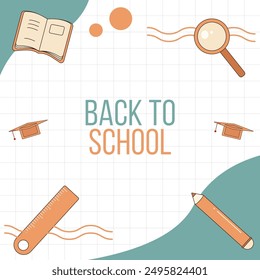 LAYOUT BACK TO SCHOOL perfect for square design with school season