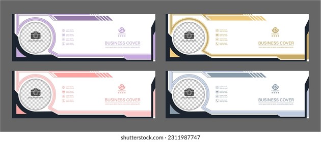 The layout of the banner, cover, poster, poster. A set of templates in an abstract style with space for a photo or illustration