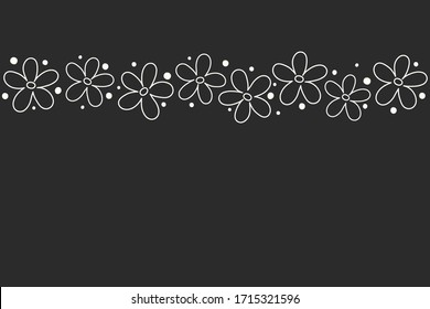 Layout of a banner with cute flowers. Mother’s Day, Women’s Day and Valentine’s Day background. Vector