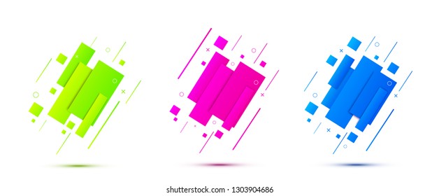 Layout banners template. Modern dynamic gradient shapes. Vector background.