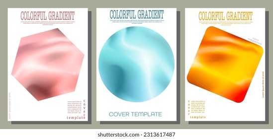 Layout of the book cover, brochures, booklets. A set of templates with a color gradient. Colorful blur in a modern creative style