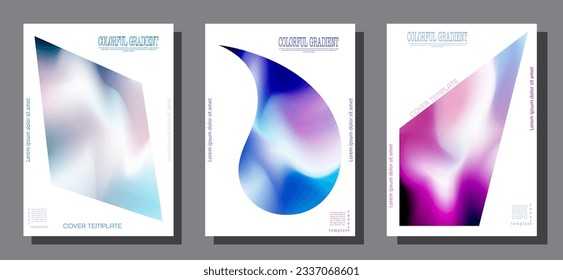 Layout of the book cover, brochures, booklets. A set of templates with a color gradient. Colorful blur in a modern creative style